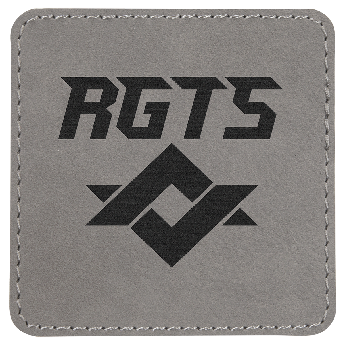 3" x 3" Gray Square Leatherette Patch with Adhesive