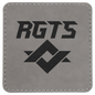 3" x 3" Gray Square Leatherette Patch with Adhesive