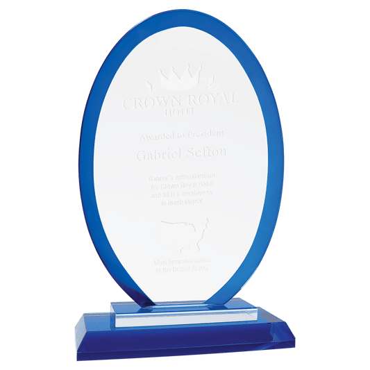 7 1/2" Oval Blue Regal Glass