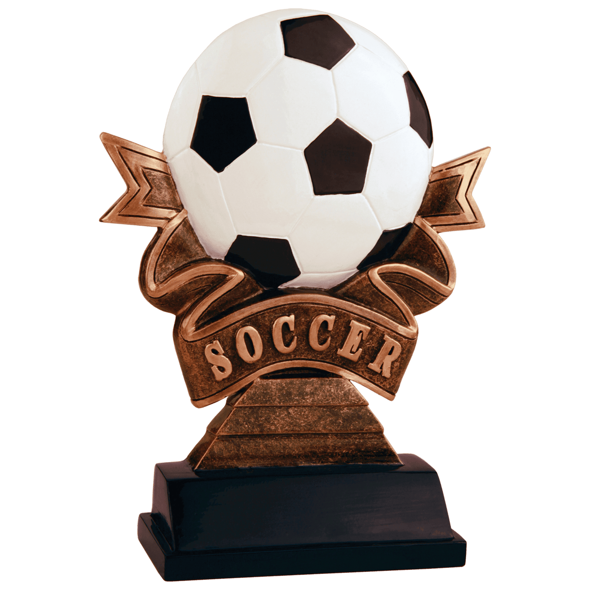 Soccer Ribbon Resin-7"