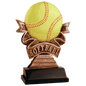 Softball Ribbon Resin-7"
