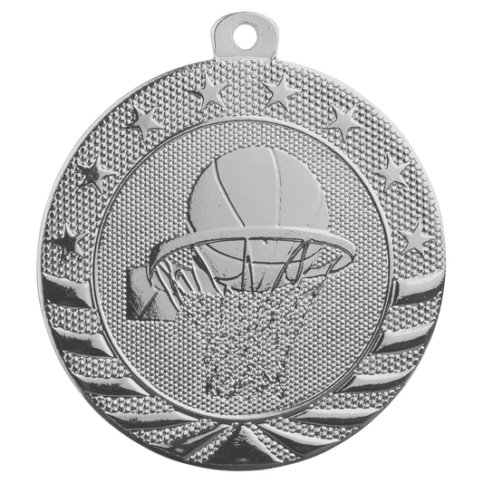 Basketball Starbrite Medal-Silver