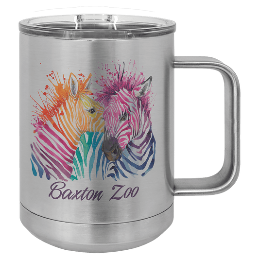 Stainless Steel Full Color Polar Camel 15 oz. Coffee Mug with Slider Lid