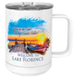White Full Color Polar Camel 15 oz. Coffee Mug with Slider Lid