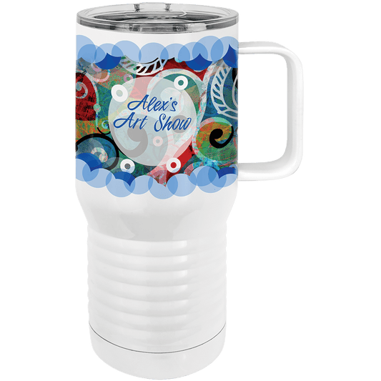 White Full Color Polar Camel 20 oz. Travel Mug w/Slider Lid
