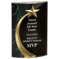 4 1/2" x 6 3/4" Green Marble Rounded Shooting Star Acrylic