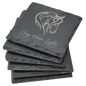 Square Slate Coaster Set-6 Coasters