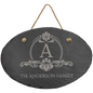 11 3/4" x 7 3/4" Oval Slate Decor with Hanger String