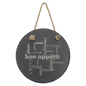 7" Round Slate Decor with Hanger String
