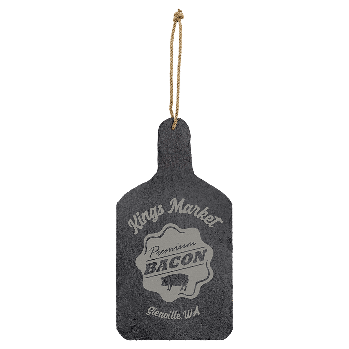 7" x 13 1/2" Paddle Shaped Slate Cutting Board with Hanger String