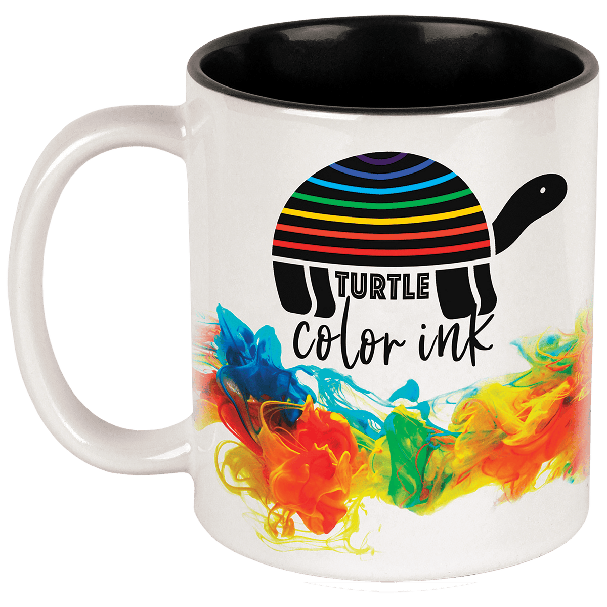 White/Black 11 oz. Ceramic Mug
