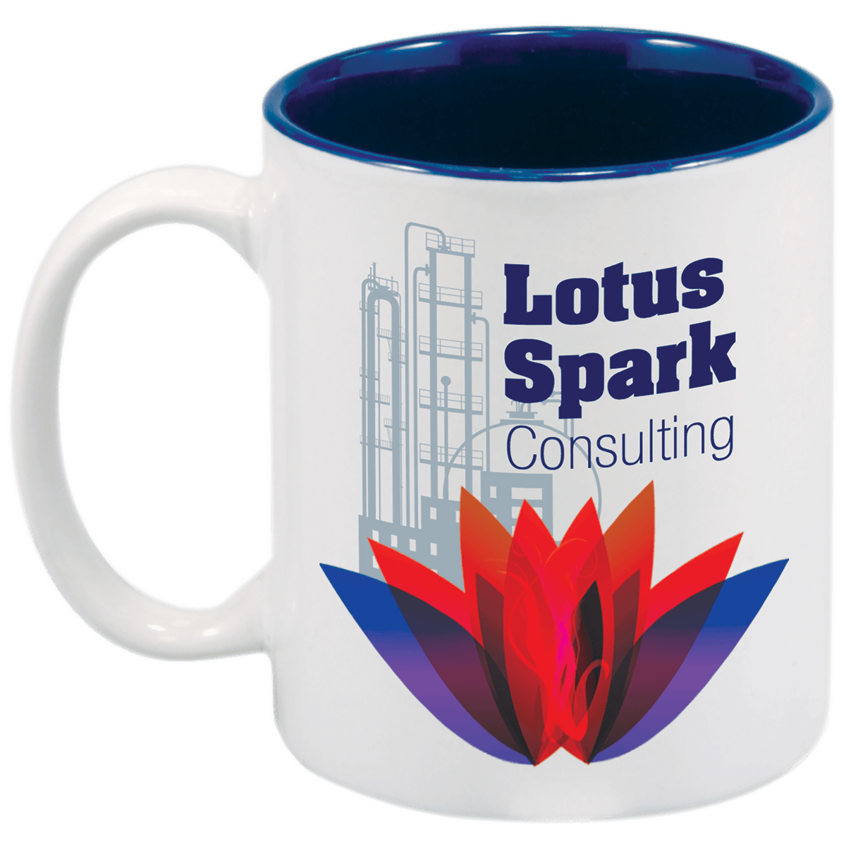 White/Blue 11 oz. Ceramic Mug