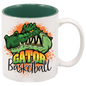 White/Green 11 oz. Ceramic Mug