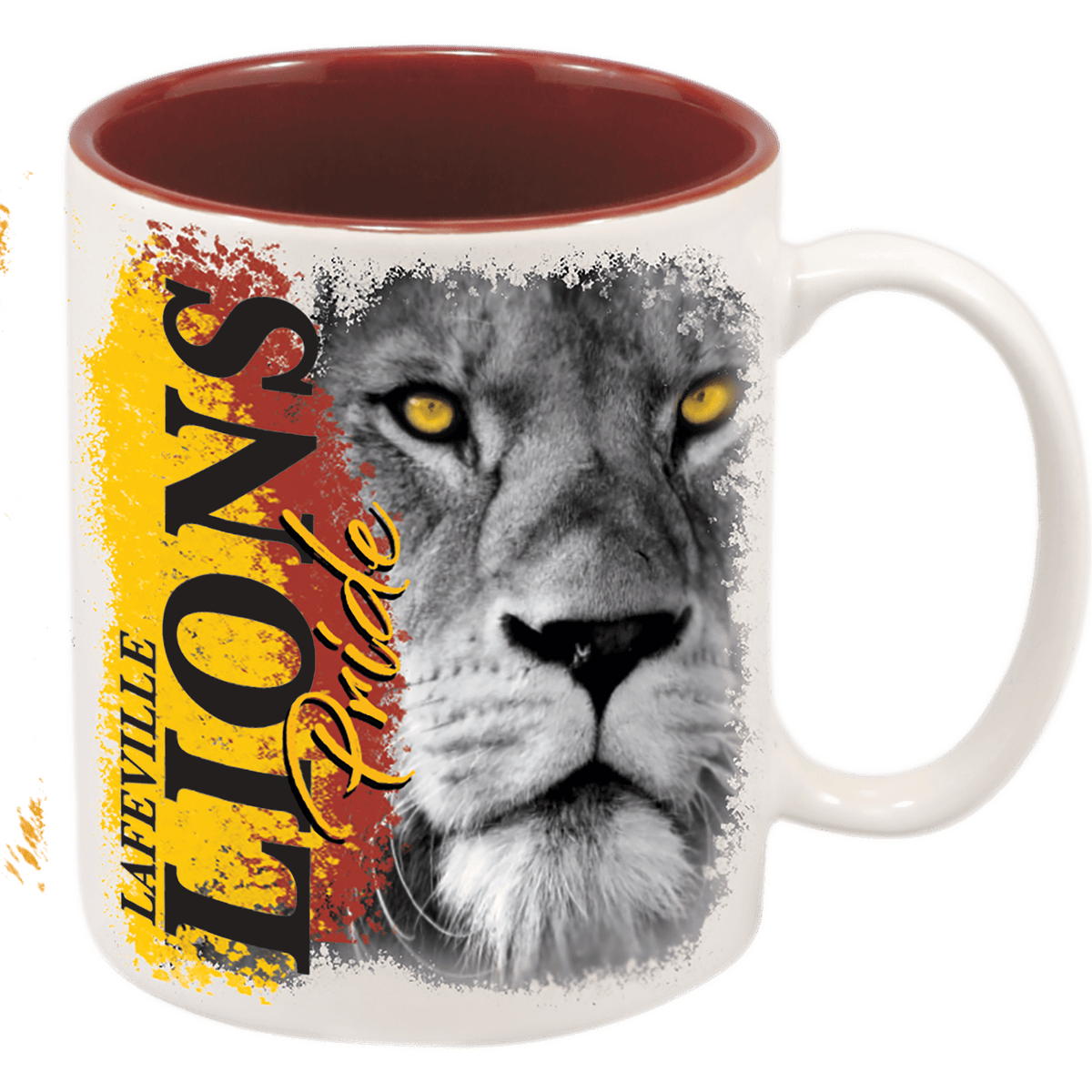 White/Maroon 11 oz. Ceramic Mug