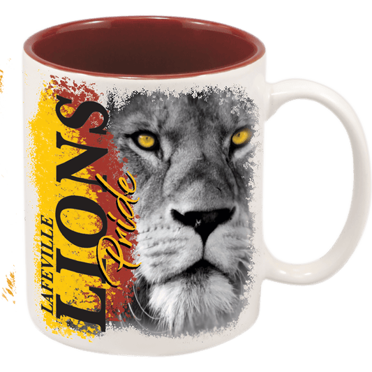 White/Maroon 11 oz. Ceramic Mug