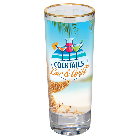 2 1/2" Glass Shooter with Gold Rim