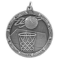 Basketball Shooting Star Medal-Silver
