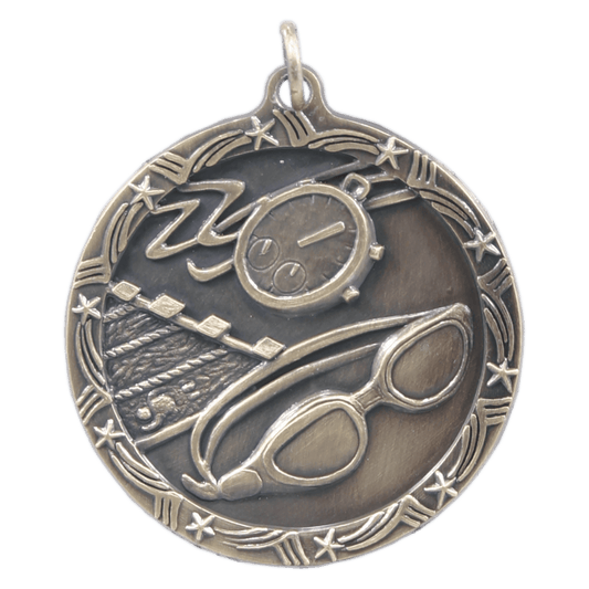 Swimming Shooting Star Medal-Gold