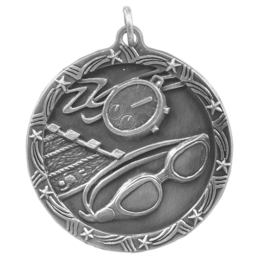Swimming Shooting Star Medal-Silver