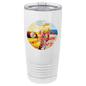 White Full Color Polar Camel 20 oz. Ringneck Tumbler with Clear Lid