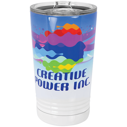 Sublimatable White 16 oz Polar Camel Pint Tumbler with Slider Lid