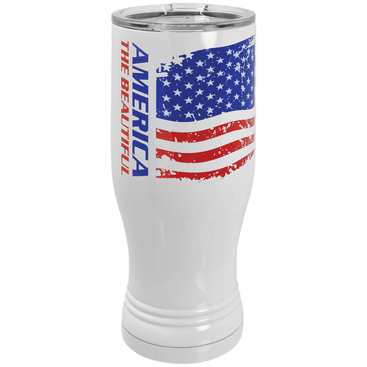 White Full Color Polar Camel 29 oz. Pilsner Tumbler with Clear Lid