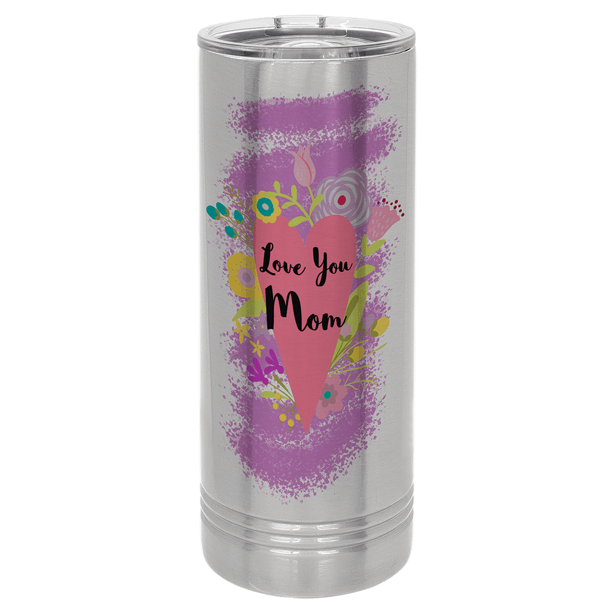 Full Color 22 oz. Polar Camel Skinny Tumbler with Slider Lid-Stainless Steel