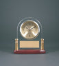 Arch Glass Clock with Posts & Rosewood Finish Base