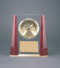Glass Clock with Rosewood Finish Bevel Columns