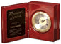 Rosewood Piano Finish Book Clock with Black Plate