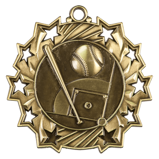 Baseball/Softball Ten Star Medal-Gold