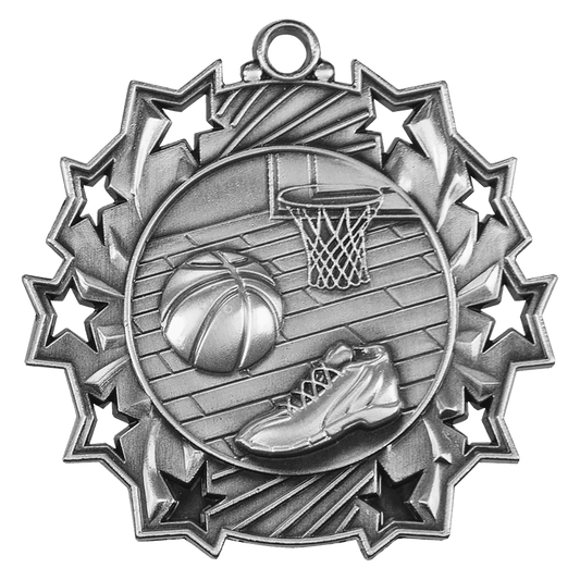 Basketball Ten Star Medal-Silver
