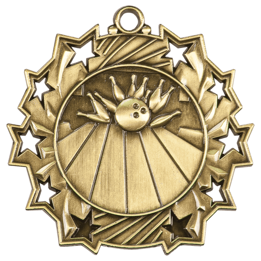 Bowling Ten Star Medal-Gold