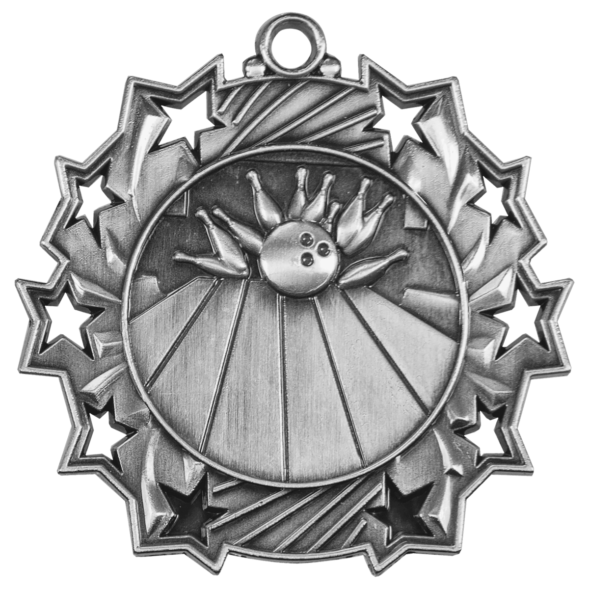 Bowling Ten Star Medal-Silver