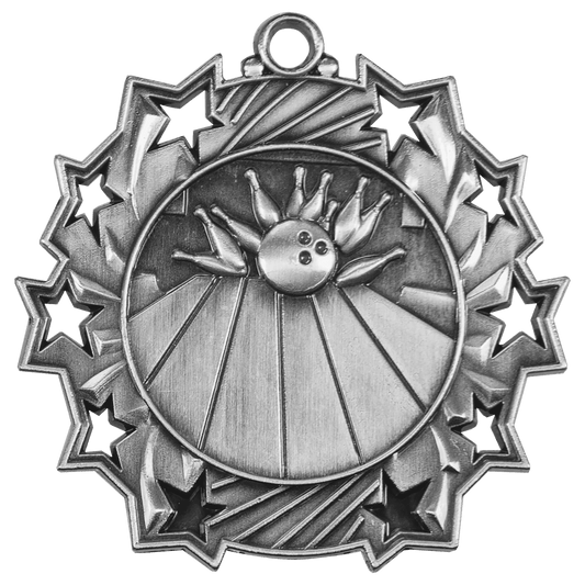 Bowling Ten Star Medal-Silver