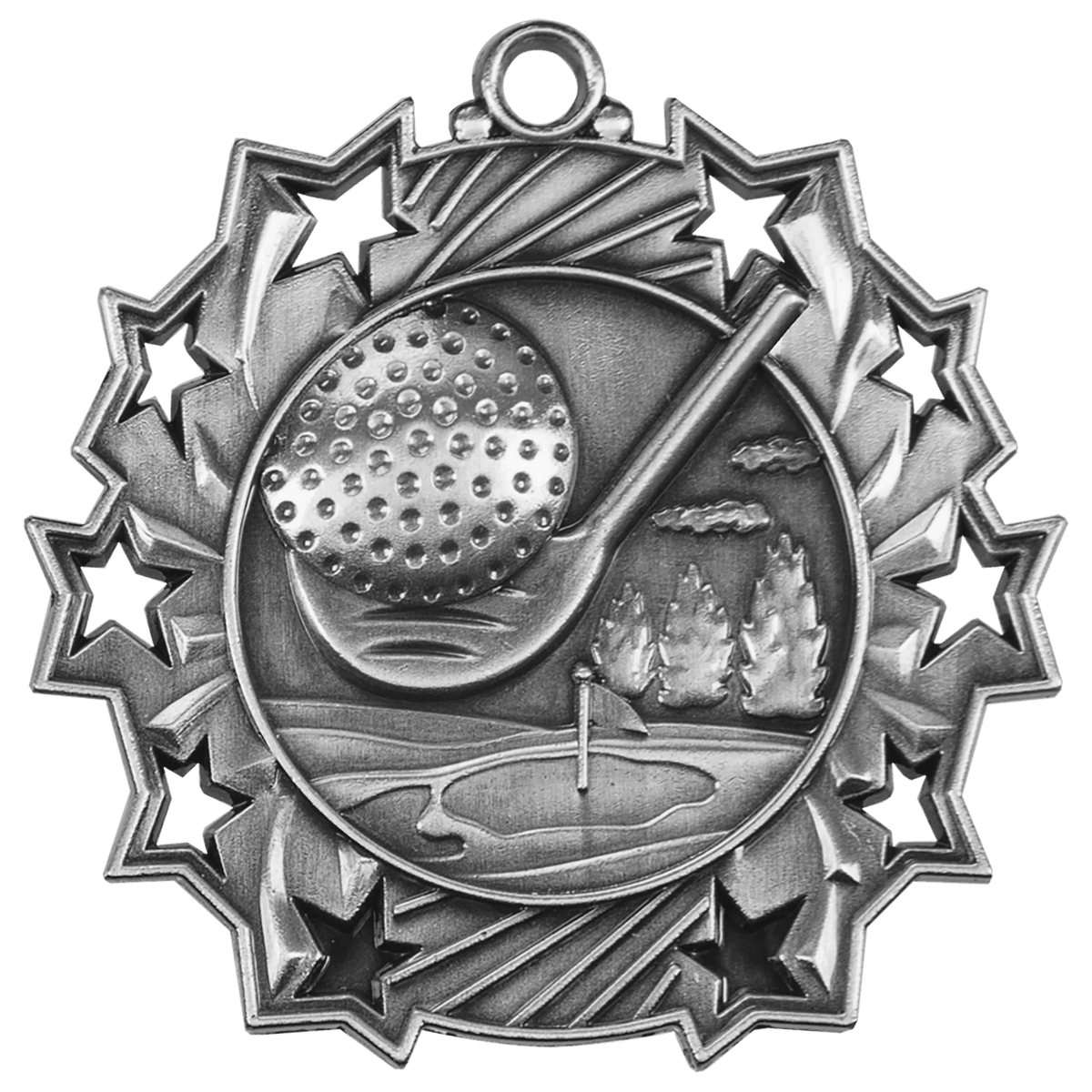 Golf Ten Star Medal-Silver