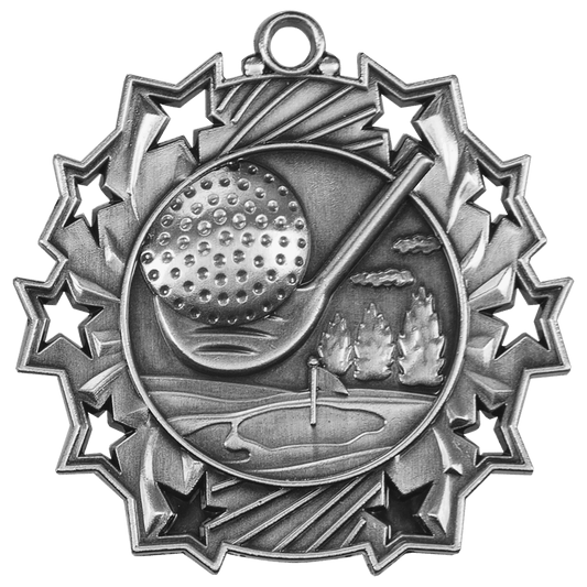 Golf Ten Star Medal-Silver