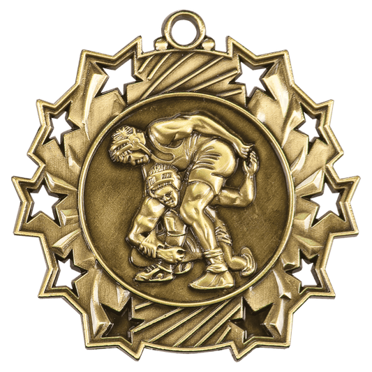 Wrestling Ten Star Medal-Gold