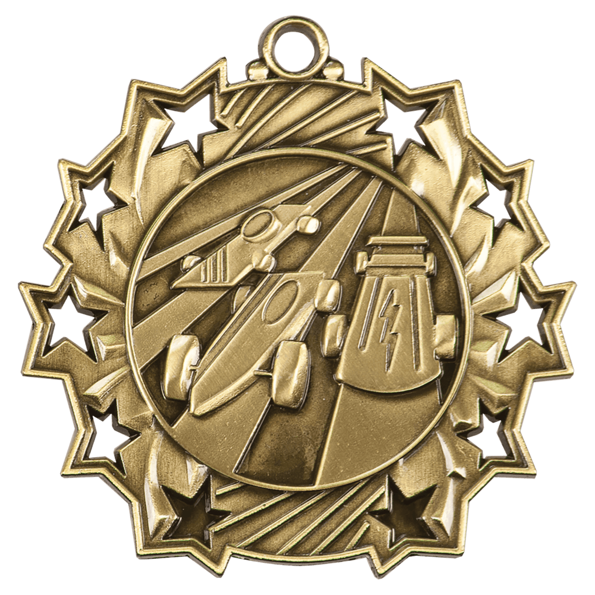 Pinewood Derby Ten Star Medal-Gold