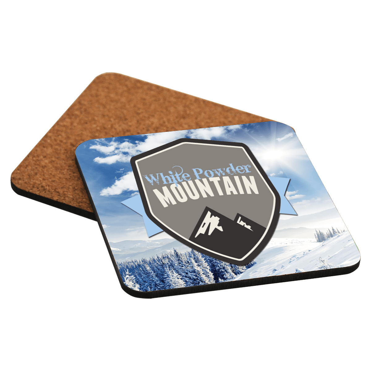1-Sided Hardboard Square Coaster with Cork Back